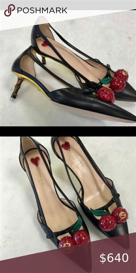 gucci cherry pumps|vintage Gucci pumps.